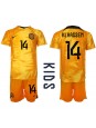 Billige Nederland Davy Klaassen #14 Hjemmedraktsett Barn VM 2022 Kortermet (+ Korte bukser)